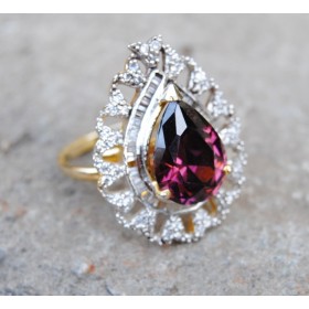 Pink Drop Diamond Cocktail Ring